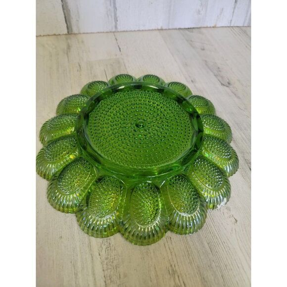 Indiana Carnival glass green‎ plate vintage home collectible - Picture 5 of 6